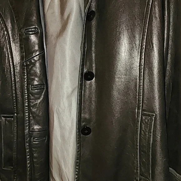 Leather Jacket, black, men's size small